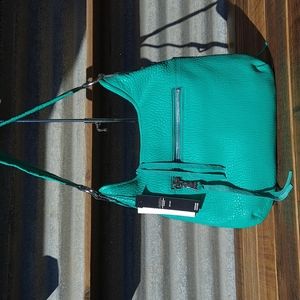 Green Zipper Shoulder Bag